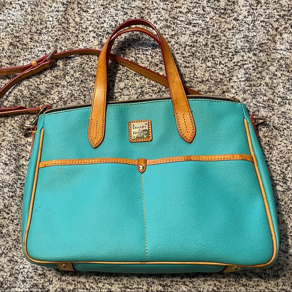 Dooney & Bourke Leather Small Daniela Satchel in blue green